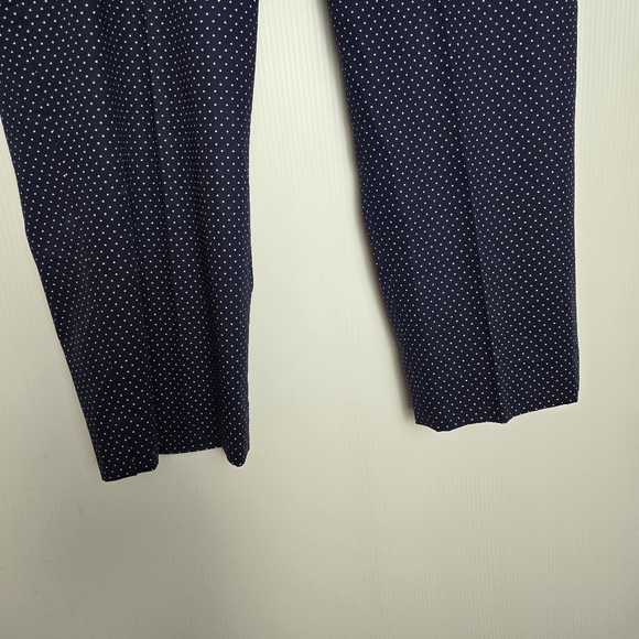 Talbots Women's Petite Navy Polka Dot Straight Leg Cropped Ankle Pant Size 14P - Picture 6 of 10